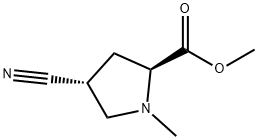 Proline, 4-cyano-1-methyl-, methyl ester, trans- (9CI) Structure