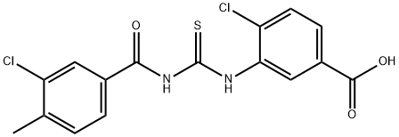 4-CHLORO-3-[[[(3-CHLORO-4-METHYLBENZOYL)AMINO]THIOXOMETHYL]AMINO]-BENZOIC ACID Structure