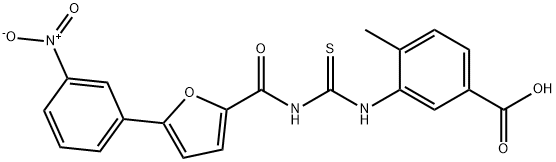 4-METHYL-3-[[[[[5-(3-NITROPHENYL)-2-FURANYL]CARBONYL]AMINO]THIOXOMETHYL]AMINO]-BENZOIC ACID Structure