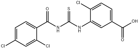 4-CHLORO-3-[[[(2,4-DICHLOROBENZOYL)AMINO]THIOXOMETHYL]AMINO]-BENZOIC ACID Structure