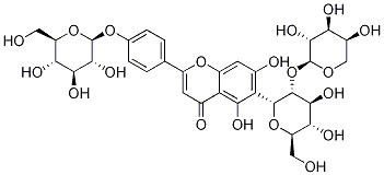 6-(2-O-alpha-L-Arabinopyranosyl-beta-D-glucopyranosyl)-2-[4-(beta-D-glucopyranosyloxy)phenyl]-5,7-dihydroxy-4H-1-benzopyran-4-one 구조식 이미지