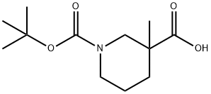 1-N-Boc-3-메틸피페리딘-3-카르복실산 구조식 이미지
