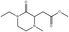 2-Piperazineaceticacid,4-ethyl-1-methyl-3-oxo-,methylester(9CI) Structure