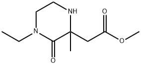 2-Piperazineaceticacid,4-ethyl-2-methyl-3-oxo-,methylester(9CI) 구조식 이미지