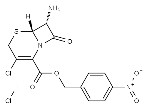 p-nitrobenzyl (6R-trans)-7-amino-3-chloro-8-oxo-5-thia-1-azabicyclo[4.2.0]oct-2-ene-2-carboxylate monohydrochloride  구조식 이미지