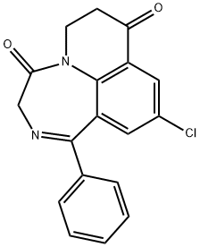 3,4,6,7-Tetrahydro-10-chloro-1-phenyl-8H-pyrido[3,2,1-jk][1,4]benzodiazepine-4,8-dione Structure