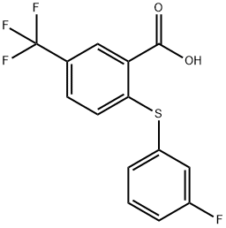 2-[(3-fluorophenyl)thio]-5-(trifluoromethyl)benzoic acid Structure