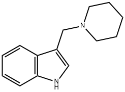 3-((Piperidin-1-yl)methyl)-1H-indole ,98% 구조식 이미지