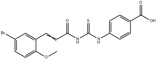 4-[[[[3-(5-BROMO-2-METHOXYPHENYL)-1-OXO-2-PROPENYL]AMINO]THIOXOMETHYL]AMINO]-BENZOIC ACID Structure