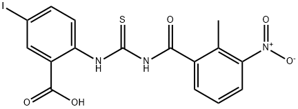 5-IODO-2-[[[(2-METHYL-3-NITROBENZOYL)AMINO]THIOXOMETHYL]AMINO]-BENZOIC ACID Structure
