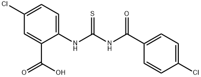 5-CHLORO-2-[[[(4-CHLOROBENZOYL)AMINO]THIOXOMETHYL]AMINO]-BENZOIC ACID Structure