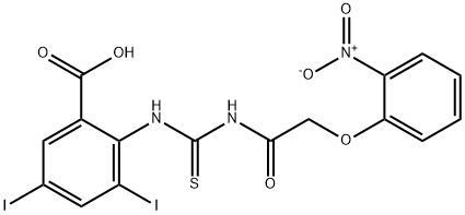 3,5-DIIODO-2-[[[[(2-NITROPHENOXY)아세틸]아미노]티옥소메틸]아미노]-벤조산 구조식 이미지