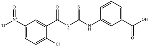 3-[[[(2-CHLORO-5-NITROBENZOYL)AMINO]THIOXOMETHYL]AMINO]-BENZOIC ACID Structure