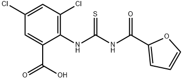 3,5-DICHLORO-2-[[[(2-FURANYLCARBONYL)AMINO]THIOXOMETHYL]AMINO]-BENZOIC ACID Structure