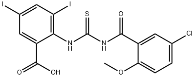 2-[[[(5-CHLORO-2-METHOXYBENZOYL)AMINO]THIOXOMETHYL]AMINO]-3,5-DIIODO-BENZOIC ACID Structure