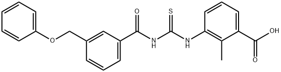 2-METHYL-3-[[[[3-(PHENOXYMETHYL)BENZOYL]AMINO]THIOXOMETHYL]AMINO]-BENZOIC ACID Structure