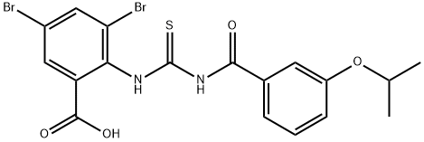 3,5-DIBROMO-2-[[[[3-(1-METHYLETHOXY)BENZOYL]AMINO]THIOXOMETHYL]AMINO]-BENZOIC ACID Structure