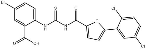 5-BROMO-2-[[[[[5-(2,5-DICHLOROPHENYL)-2-FURANYL]CARBONYL]AMINO]THIOXOMETHYL]AMINO]-BENZOIC ACID Structure