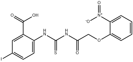 5-IODO-2-[[[[(2-NITROPHENOXY)ACETYL]AMINO]THIOXOMETHYL]AMINO]-BENZOIC ACID Structure