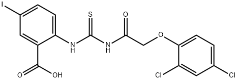 2-[[[[(2,4-DICHLOROPHENOXY)ACETYL]AMINO]THIOXOMETHYL]AMINO]-5-IODO-BENZOIC ACID Structure