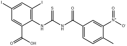 3,5-DIIODO-2-[[[(4-METHYL-3-NITROBENZOYL)AMINO]THIOXOMETHYL]AMINO]-BENZOIC ACID Structure