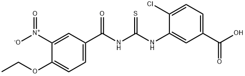 4-클로로-3-[[[(4-ETHOXY-3-NITROBENZOYL)AMINO]THIOXOMETHYL]AMINO]-BENZOICACID 구조식 이미지