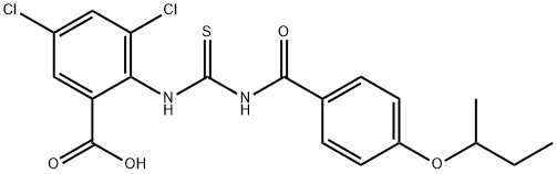 3,5-DICHLORO-2-[[[[4-(1-METHYLPROPOXY)BENZOYL]AMINO]THIOXOMETHYL]AMINO]-BENZOIC ACID 구조식 이미지