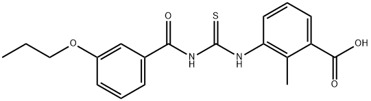 2-METHYL-3-[[[(3-PROPOXYBENZOYL)AMINO]THIOXOMETHYL]AMINO]-BENZOIC ACID Structure