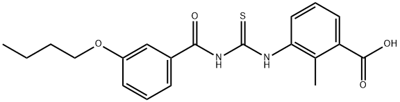 3-[[[(3-BUTOXYBENZOYL)AMINO]THIOXOMETHYL]AMINO]-2-METHYL-BENZOIC ACID Structure