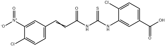 4-CHLORO-3-[[[[3-(4-CHLORO-3-NITROPHENYL)-1-OXO-2-PROPENYL]AMINO]THIOXOMETHYL]AMINO]-BENZOIC ACID Structure