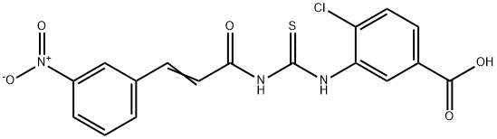 4-CHLORO-3-[[[[3-(3-NITROPHENYL)-1-OXO-2-PROPENYL]AMINO]THIOXOMETHYL]AMINO]-BENZOIC ACID 구조식 이미지