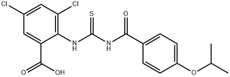 3,5-DICHLORO-2-[[[[4-(1-METHYLETHOXY)BENZOYL]AMINO]THIOXOMETHYL]AMINO]-BENZOIC ACID 구조식 이미지