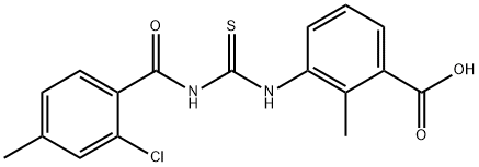 3-[[[(2-CHLORO-4-METHYLBENZOYL)AMINO]THIOXOMETHYL]AMINO]-2-METHYL-BENZOIC ACID Structure