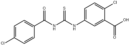 2-클로로-5-[[[(4-클로로벤졸)아미노]티옥소메틸]아미노]-벤조산 구조식 이미지