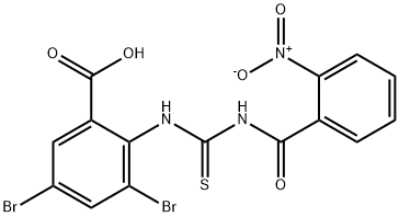 3,5-DIBROMO-2-[[[(2-NITROBENZOYL)AMINO]THIOXOMETHYL]AMINO]-BENZOIC ACID Structure