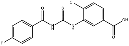 4-CHLORO-3-[[[(4-FLUOROBENZOYL)AMINO]THIOXOMETHYL]AMINO]-BENZOIC ACID Structure