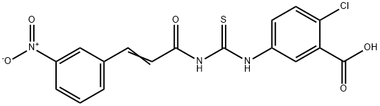 2-CHLORO-5-[[[[3-(3-NITROPHENYL)-1-OXO-2-PROPENYL]AMINO]THIOXOMETHYL]AMINO]-BENZOIC ACID Structure