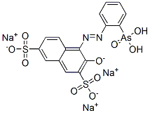 삼나트륨4-[(o-아르소노페닐)아조]-3-옥시도나프탈렌-2,7-디술포네이트 구조식 이미지