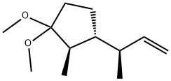 Cyclopentane, 1,1-dimethoxy-2-methyl-3-[(1R)-1-methyl-2-propenyl]-, (2R,3R)- (9CI) Structure