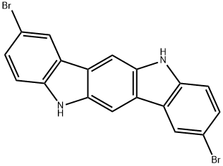 2,8-dibromo-5,11-dihydro indolo[3,2-b]carbazole 구조식 이미지