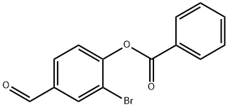 2-브로모-4-포밀페닐벤조에이트 구조식 이미지