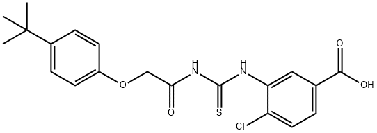 4-클로로-3-[[[[[[4-(1,1-DIMETHYLETHYL)PHOXOXY]ACETYL]AMINO]THIOXOMETHYL]AMINO]-벤즈산 구조식 이미지