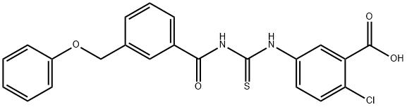2-CHLORO-5-[[[[3-(PHENOXYMETHYL)BENZOYL]AMINO]THIOXOMETHYL]AMINO]-BENZOIC ACID Structure