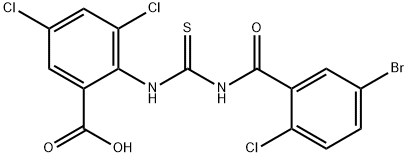 2-[[[(5-BROMO-2-CHLOROBENZOYL)AMINO]THIOXOMETHYL]AMINO]-3,5-DICHLORO-BENZOIC ACID Structure