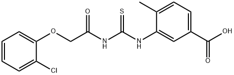 3-[[[[(2-CHLOROPHENOXY)ACETYL]AMINO]THIOXOMETHYL]AMINO]-4-METHYL-BENZOIC ACID Structure