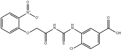 4-클로로-3-[[[[(2-NITROPHENOXY)ACETYL]AMINO]THIOXOMETHYL]AMINO]-BENZOICACID 구조식 이미지