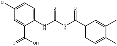 5-CHLORO-2-[[[(3,4-DIMETHYLBENZOYL)AMINO]THIOXOMETHYL]AMINO]-BENZOIC ACID Structure