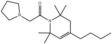 1,2,3,6-Tetrahydro-4-butyl-1-(1-pyrrolidinylacetyl)-2,2,6,6-tetramethylpyridine Structure