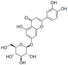 2-(3,4-dihydroxyphenyl)-7-(beta-D-glucopyranosyloxy)-5-hydroxy-4H-1-benzopyran-4-one 구조식 이미지