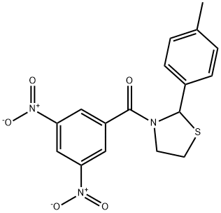 Thiazolidine, 3-(3,5-dinitrobenzoyl)-2-(4-methylphenyl)- (9CI) Structure